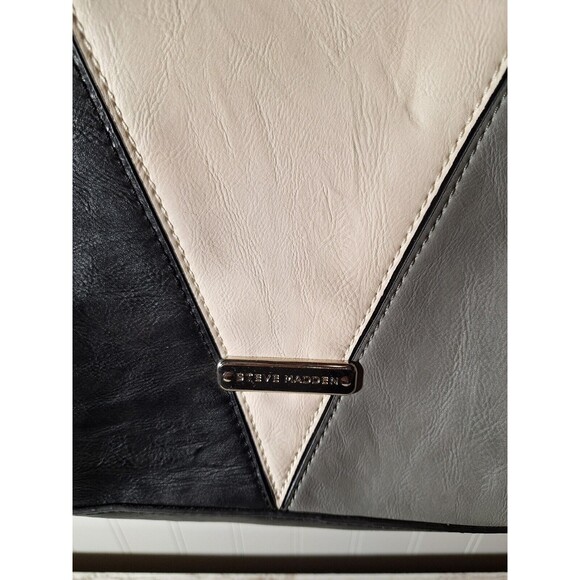 Steve Madden Handbag Top‎ Handles Black & White Faux Leather Womens - Picture 5 of 9